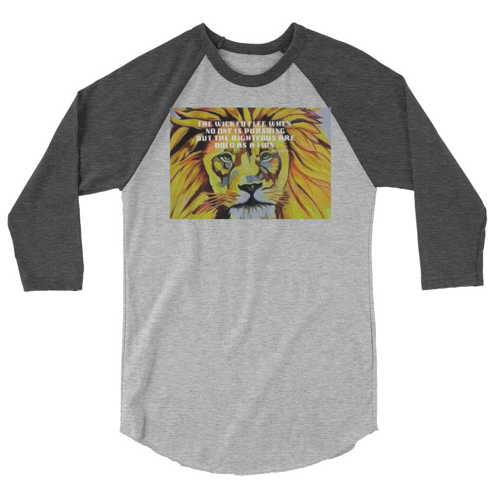 Bold as a Lion Men's 3/4 Sleeve Raglan Shirt