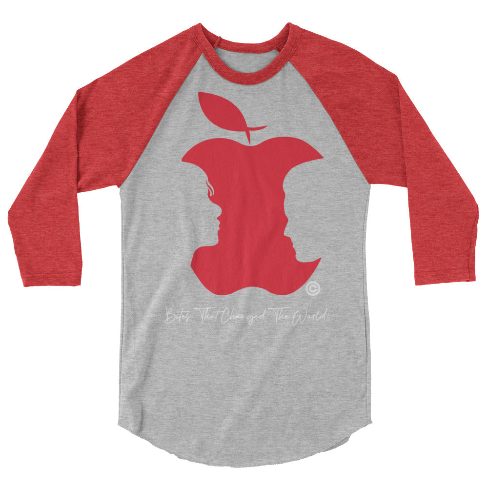 Bites That Changed the World V2 Men's 3/4 Sleeve Raglan Shirt