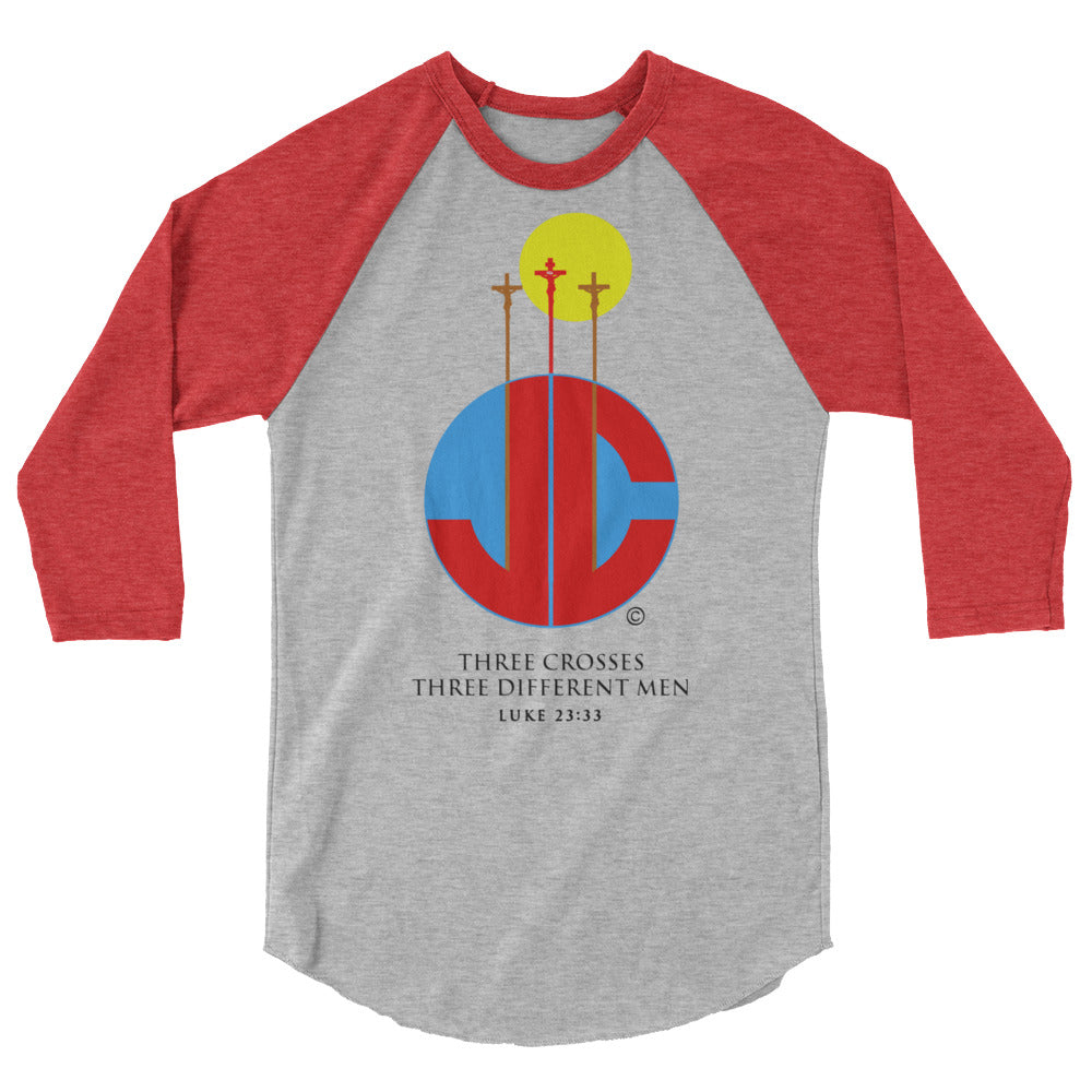 Three Crosses 3/4 Sleeve RaglanSshirt