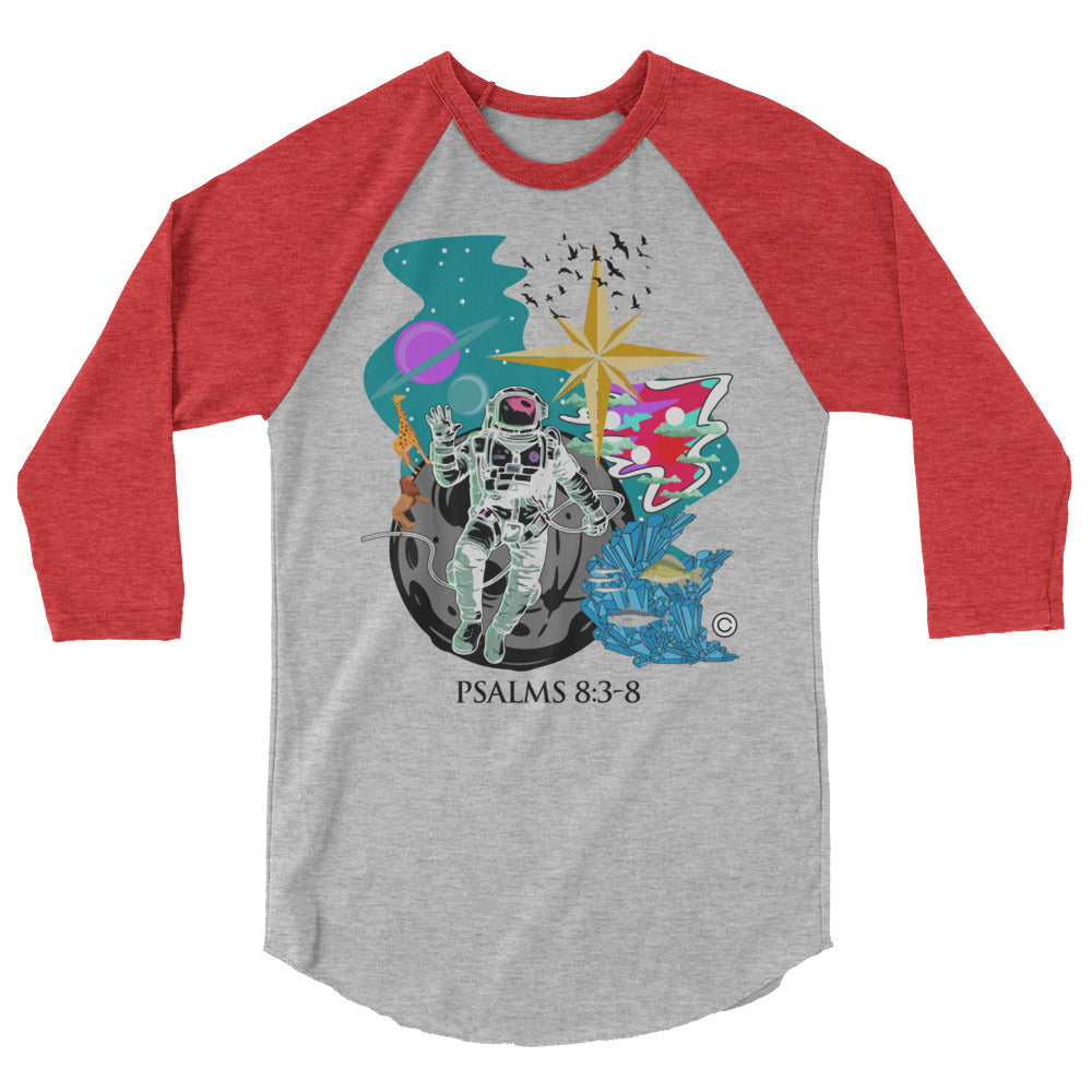 Psalm 8:3-8 Men's 3/4 Sleeve Raglan Shirt