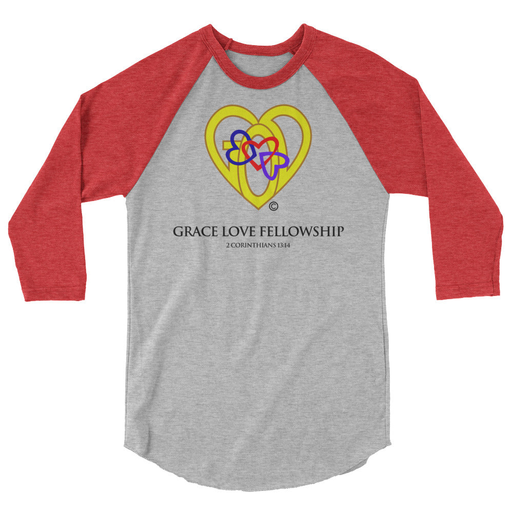 Grace Love Fellowship Men's 3/4 Sleeve Raglan Shirt