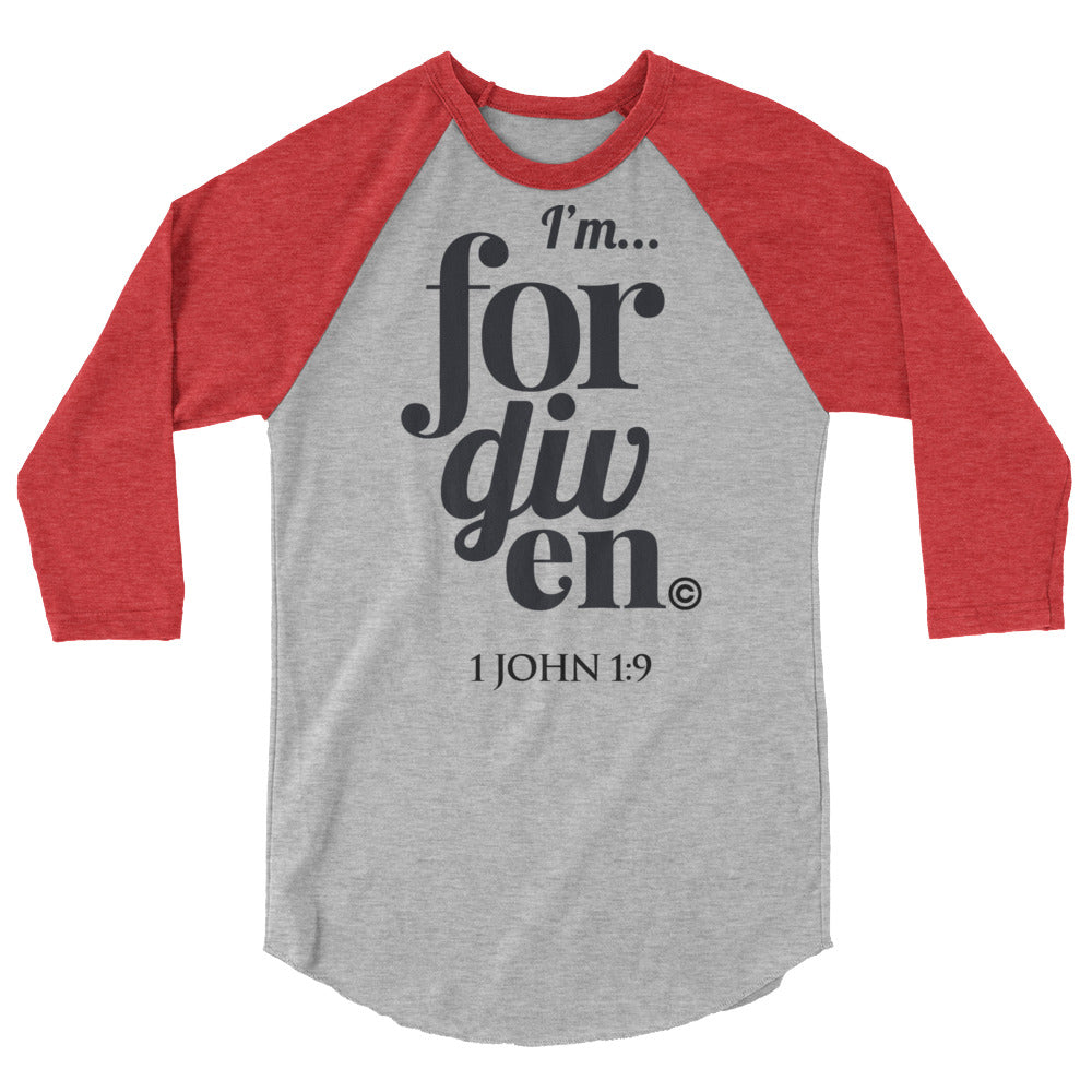 I'm Forgiven Men's 3/4 Sleeve Raglan Shirt