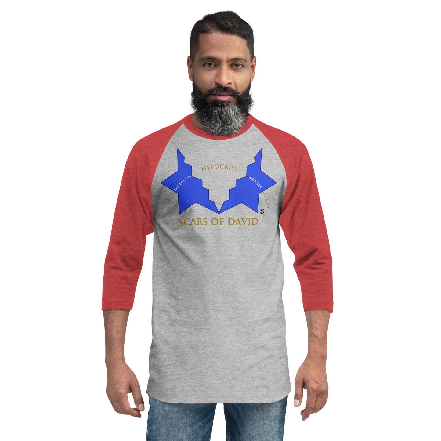 Scars of David Men's 3/4 Sleeve Raglan Shirt