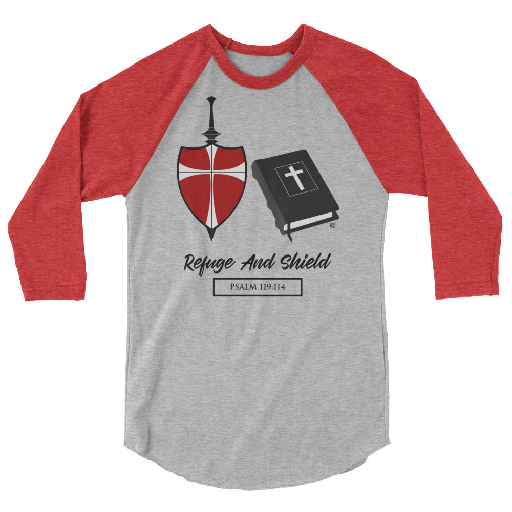 Refuge and Shield Men's 3/4 Sleeve Raglan Shirt