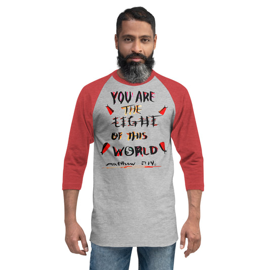 Light of This World Men's 3/4 Sleeve Raglan Shirt