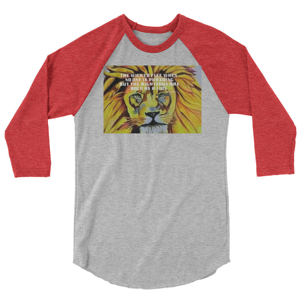 Bold as a Lion Men's 3/4 Sleeve Raglan Shirt
