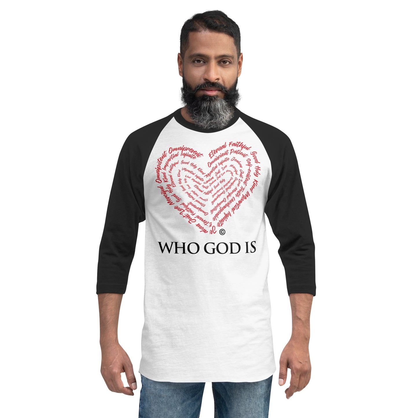 Who God Is 3/4 Sleeve Raglan Shirt