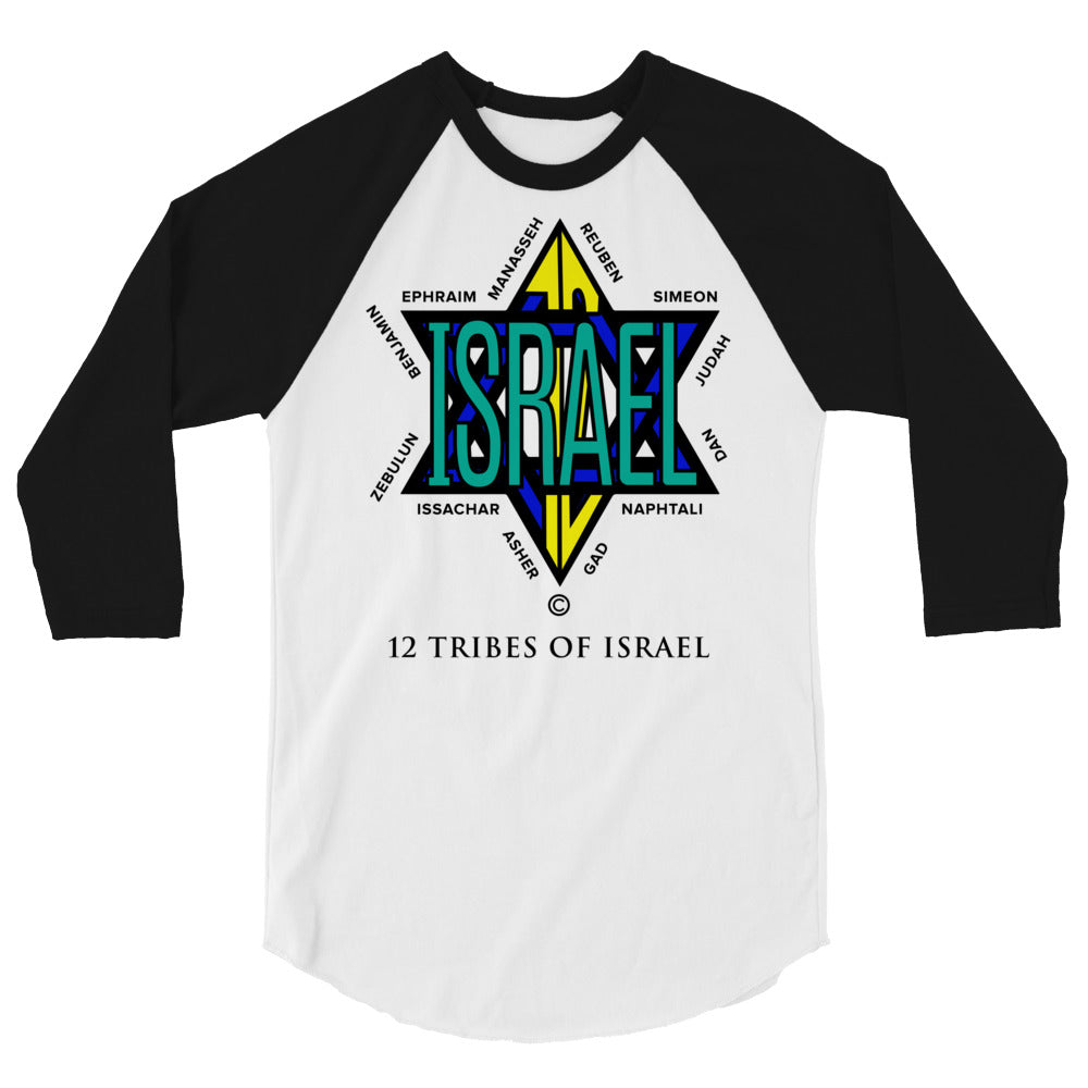 12 Tribes of Israel Men's 3/4 Sleeve Raglan Shirt