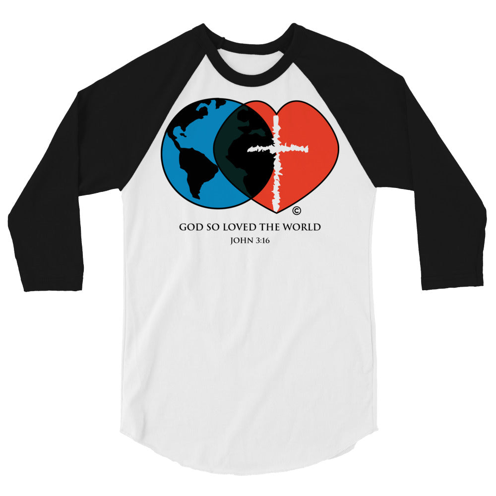 John 3:16 Men's 3/4 Sleeve Raglan Shirt