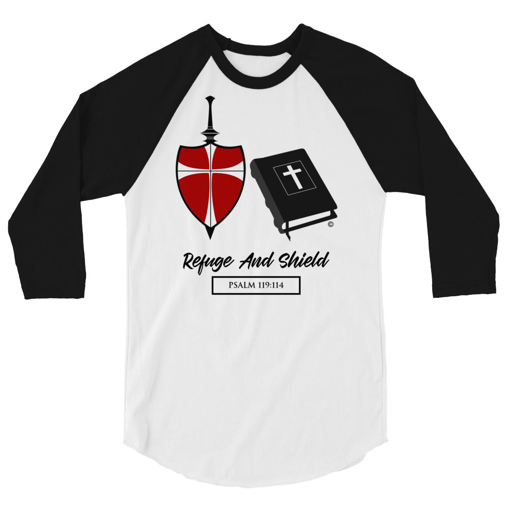 Refuge and Shield Men's 3/4 Sleeve Raglan Shirt