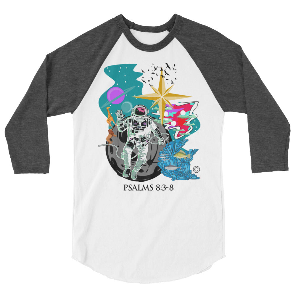Psalm 8:3-8 Men's 3/4 Sleeve Raglan Shirt