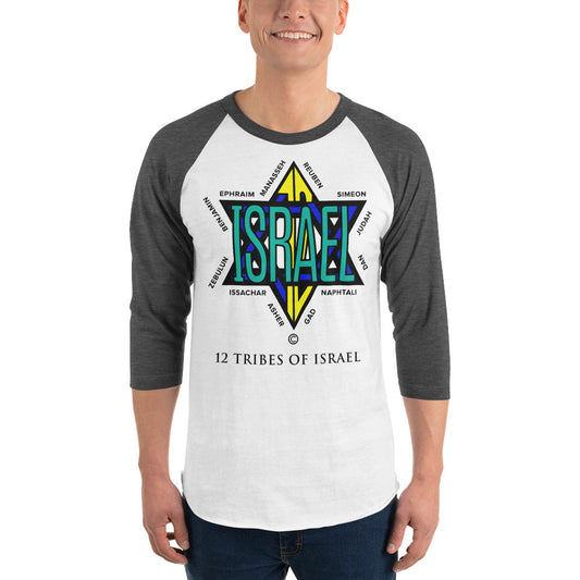 12 Tribes of Israel Men's 3/4 Sleeve Raglan Shirt