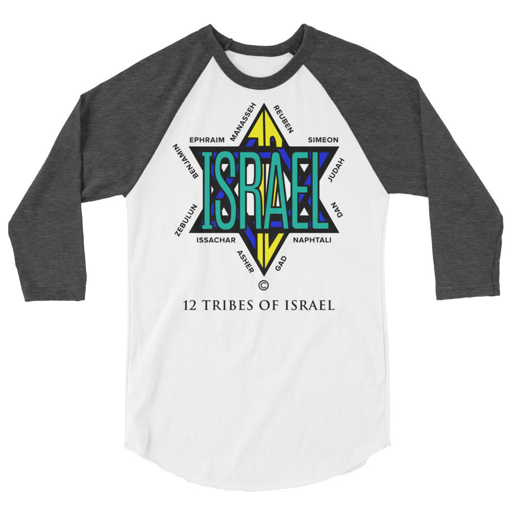 12 Tribes of Israel Men's 3/4 Sleeve Raglan Shirt