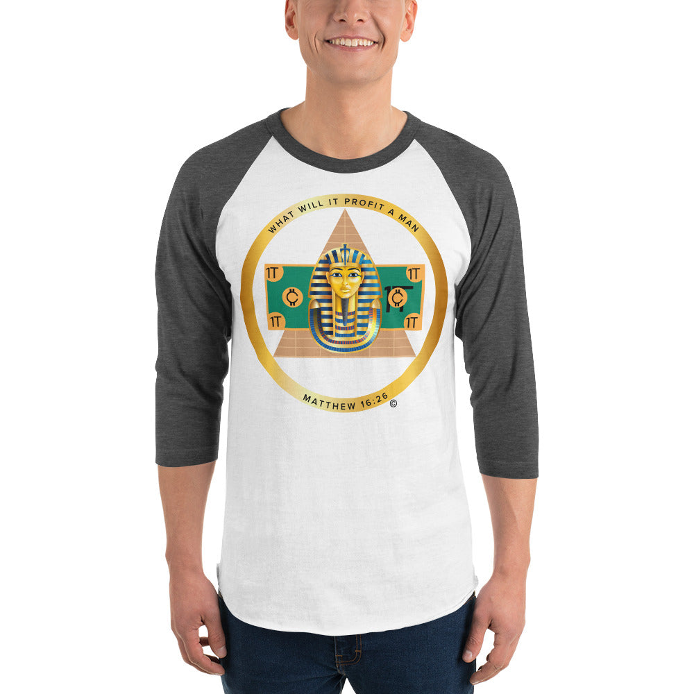 Matthew 16:26 Men's 3/4 Sleeve Raglan Shirt