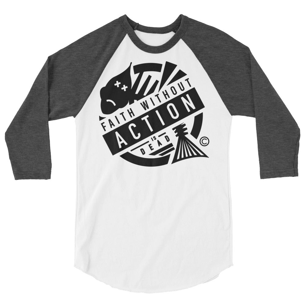Faith Without Action Men's 3/4 Sleeve Raglan Shirt