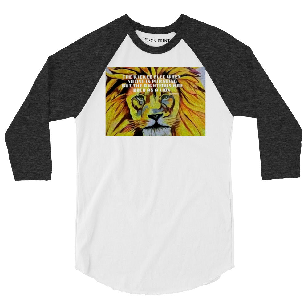 Bold as a Lion Men's 3/4 Sleeve Raglan Shirt