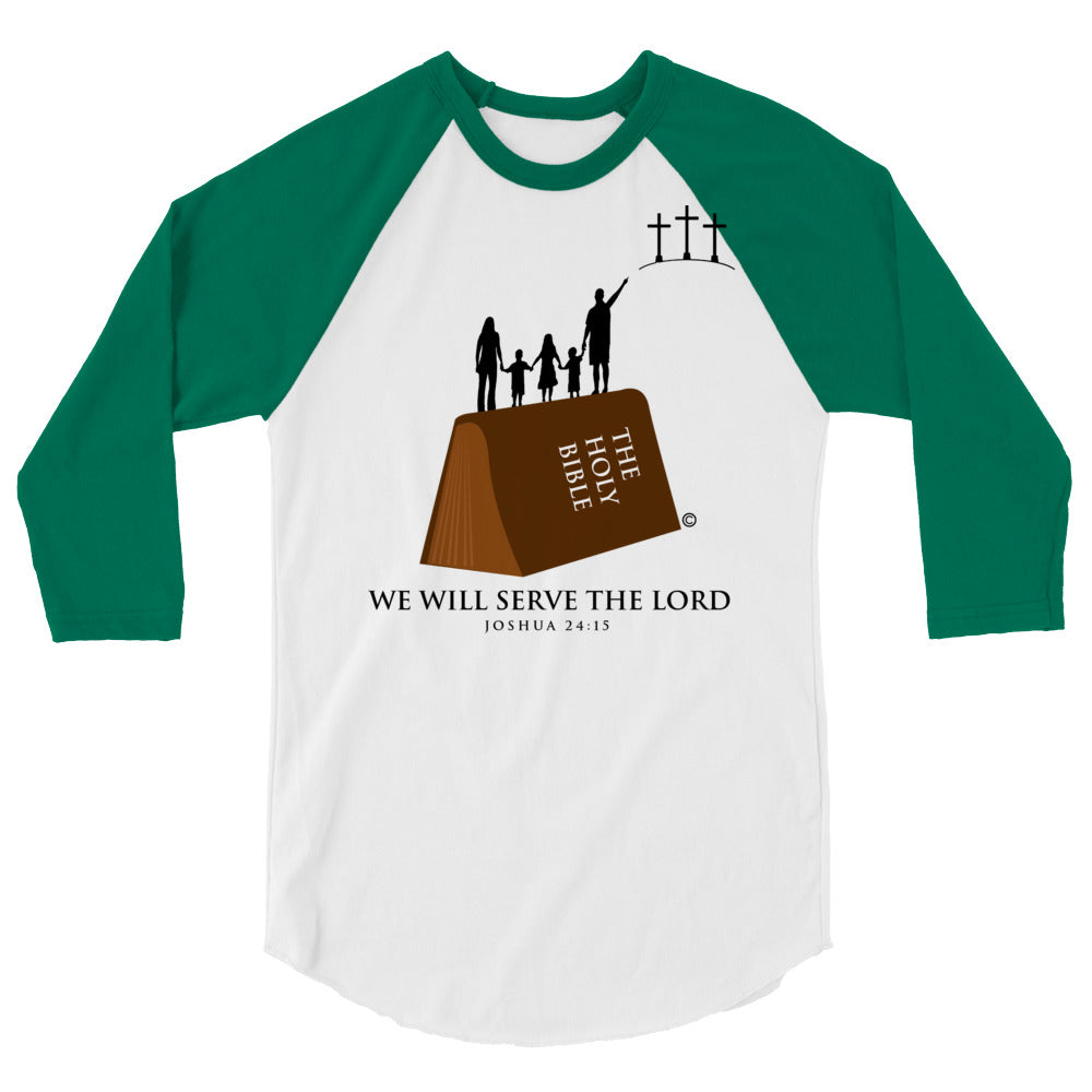 Serve the Lord Men's 3/4 Sleeve Raglan Shirt