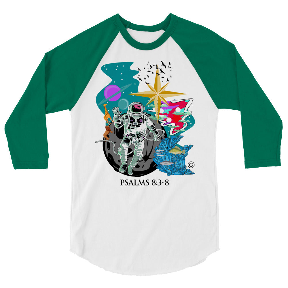 Psalm 8:3-8 Men's 3/4 Sleeve Raglan Shirt