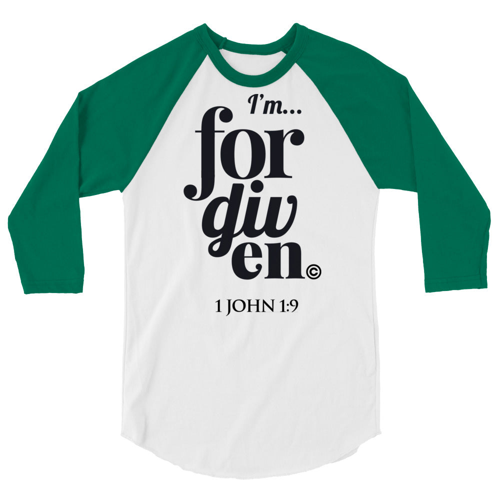 I'm Forgiven Men's 3/4 Sleeve Raglan Shirt