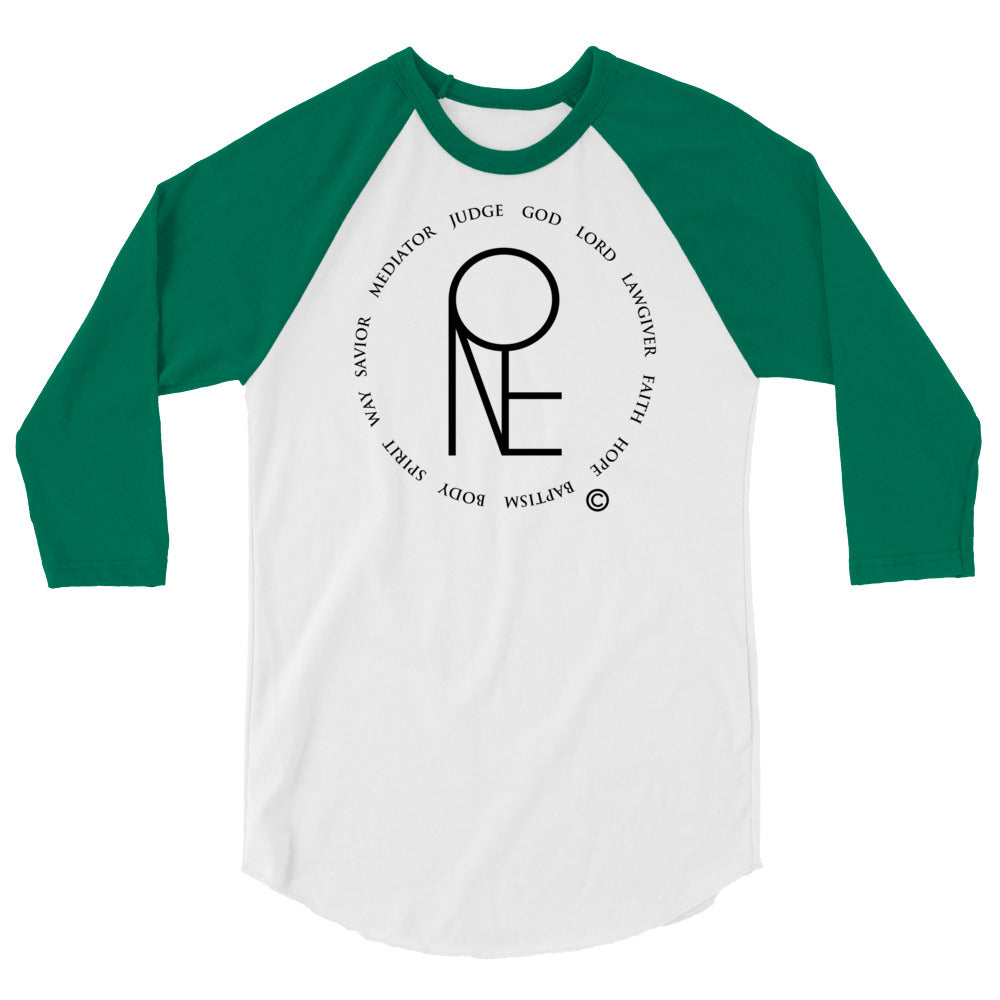 One God Men's 3/4 Sleeve Raglan Shirt