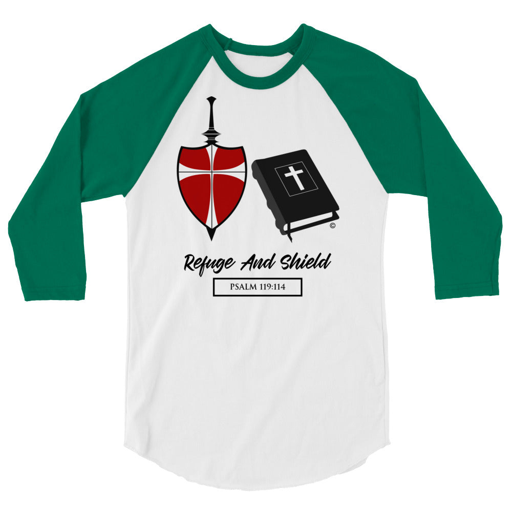 Refuge and Shield Men's 3/4 Sleeve Raglan Shirt