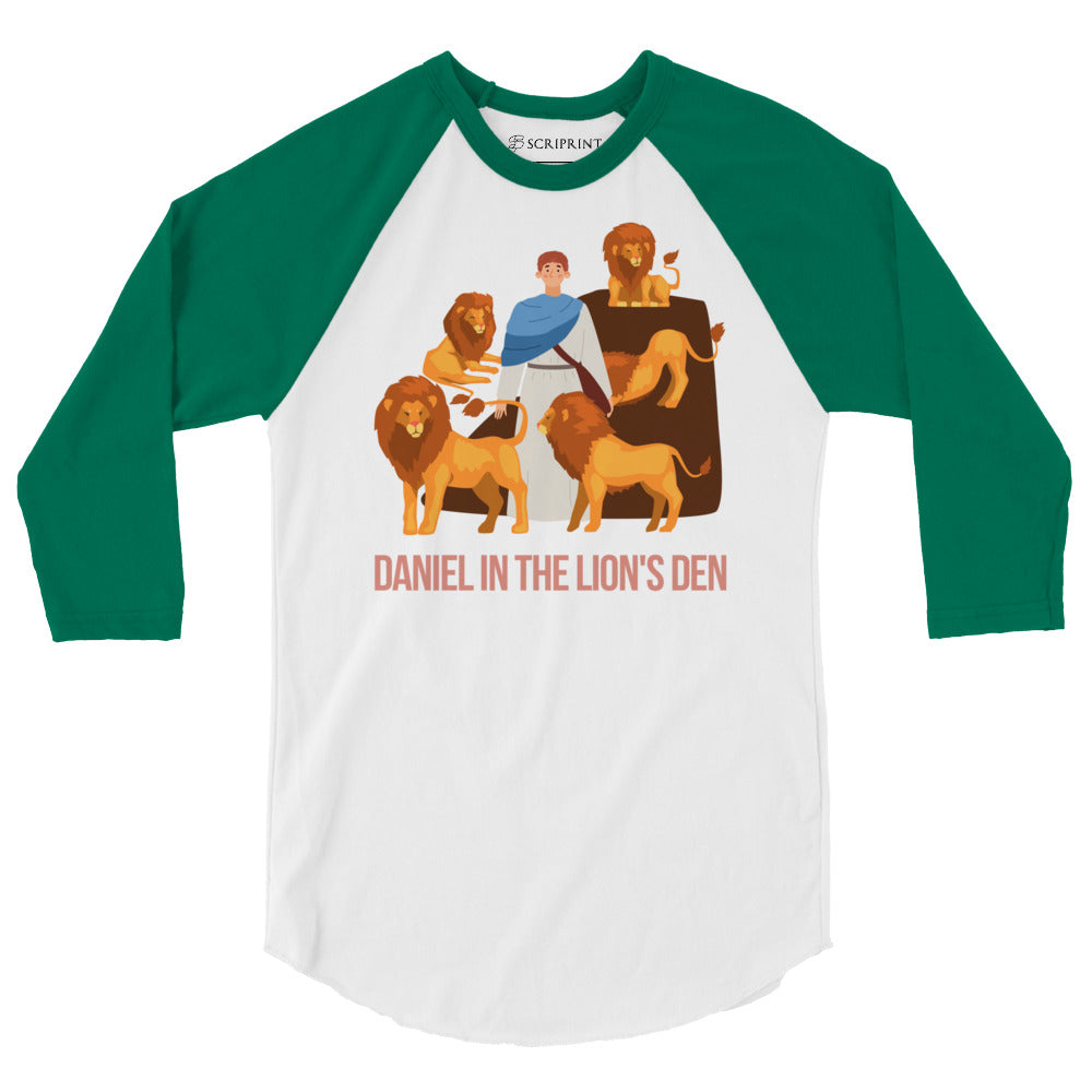 Daniel in the Lion's Den Men's 3/4 Sleeve Raglan Shirt
