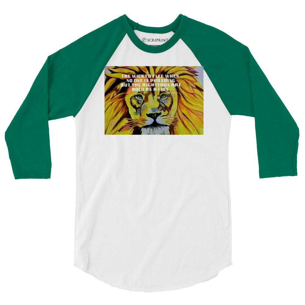 Bold as a Lion Men's 3/4 Sleeve Raglan Shirt