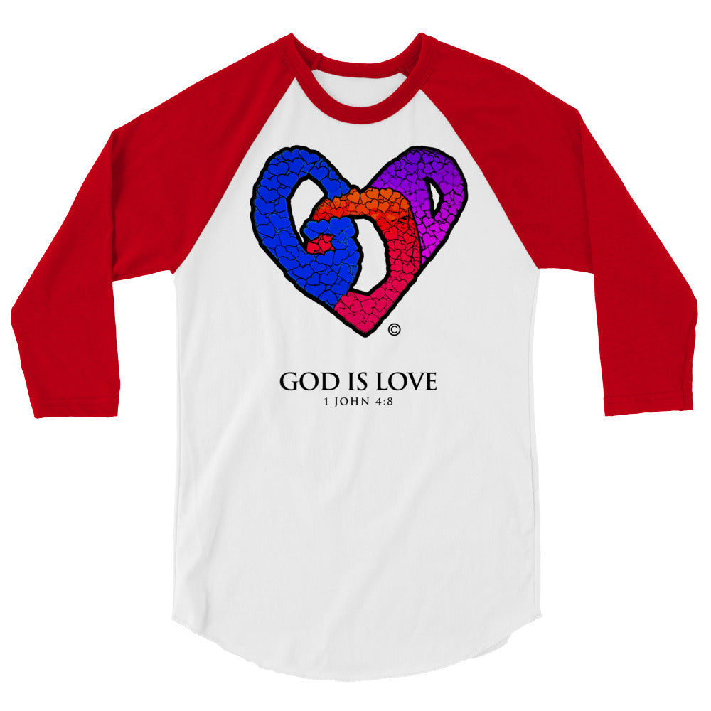 God is Love Men's 3/4 Sleeve Raglan Shirt