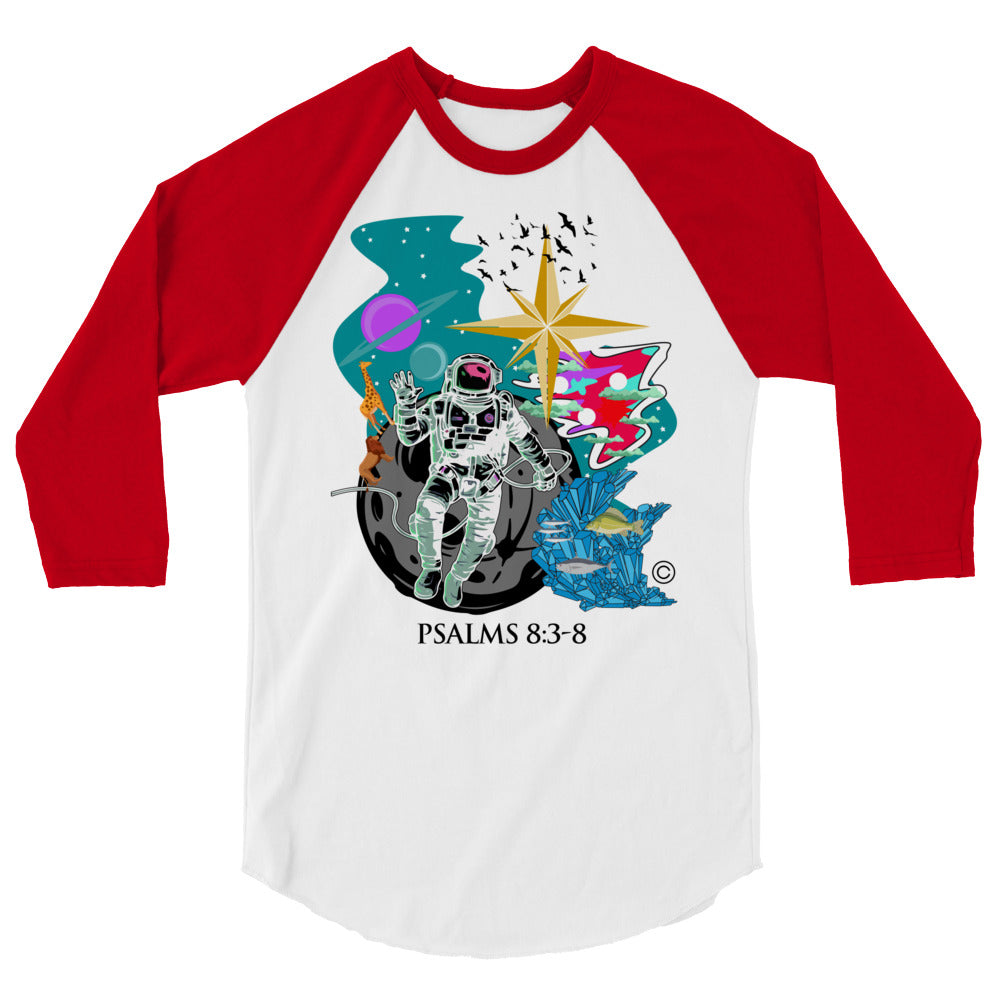 Psalm 8:3-8 Men's 3/4 Sleeve Raglan Shirt