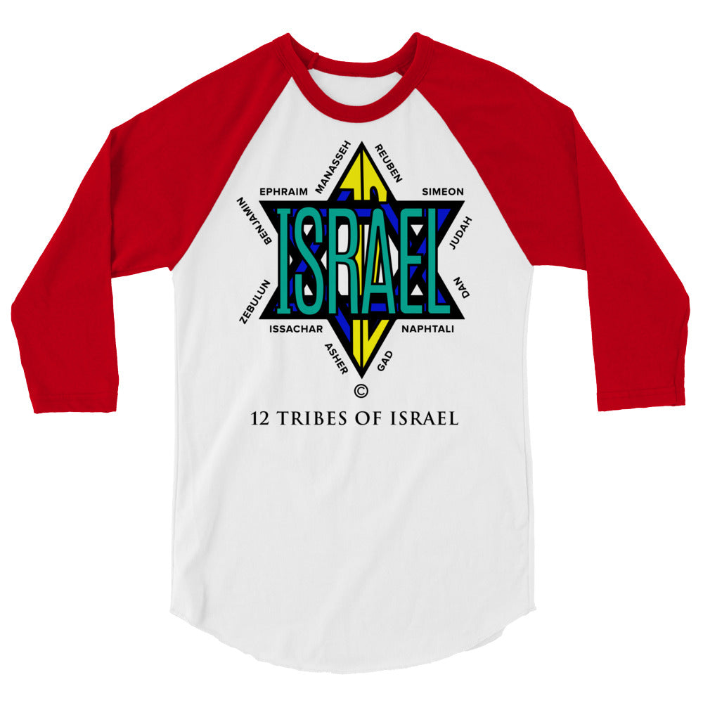 12 Tribes of Israel Men's 3/4 Sleeve Raglan Shirt