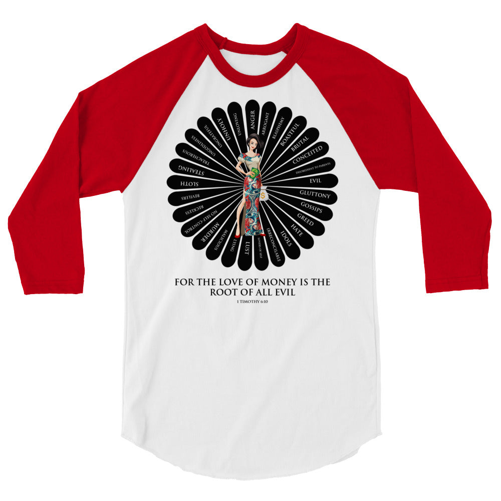 For the Love of Money Men's 3/4 Sleeve Raglan Shirt