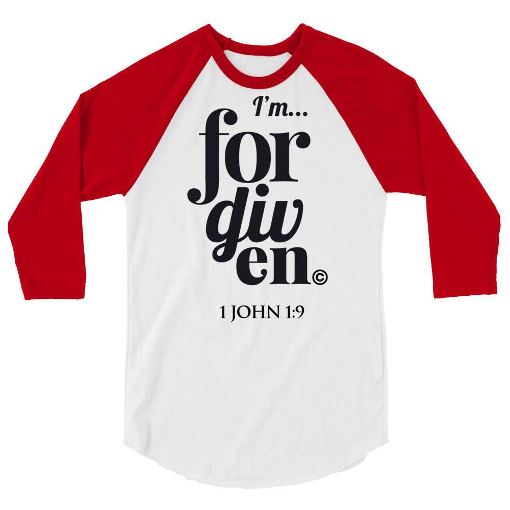 I'm Forgiven Men's 3/4 Sleeve Raglan Shirt
