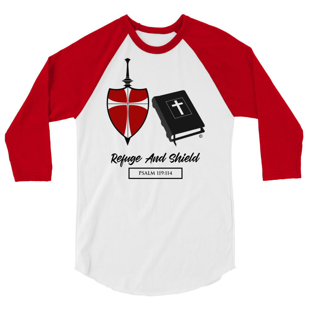 Refuge and Shield Men's 3/4 Sleeve Raglan Shirt