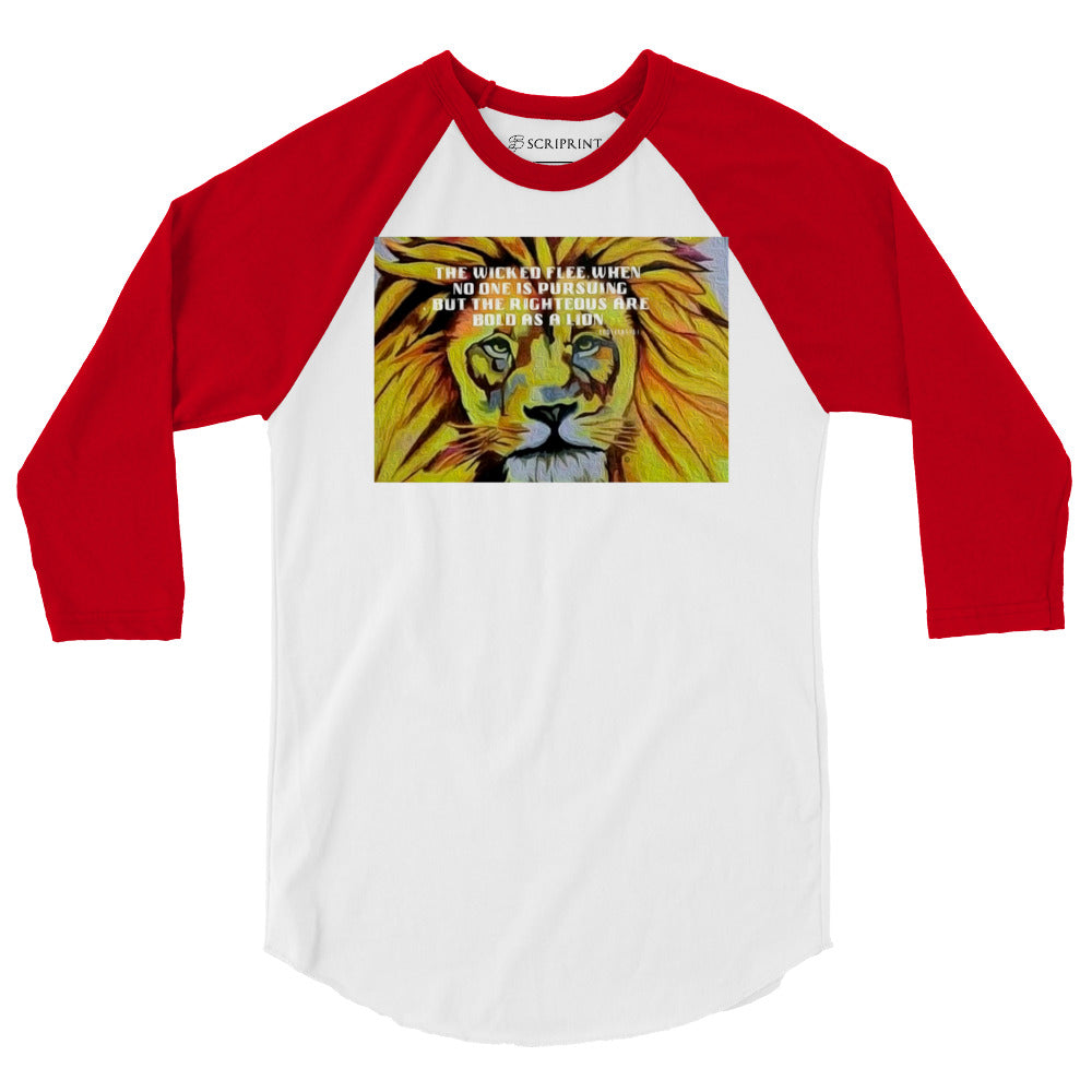 Bold as a Lion Men's 3/4 Sleeve Raglan Shirt