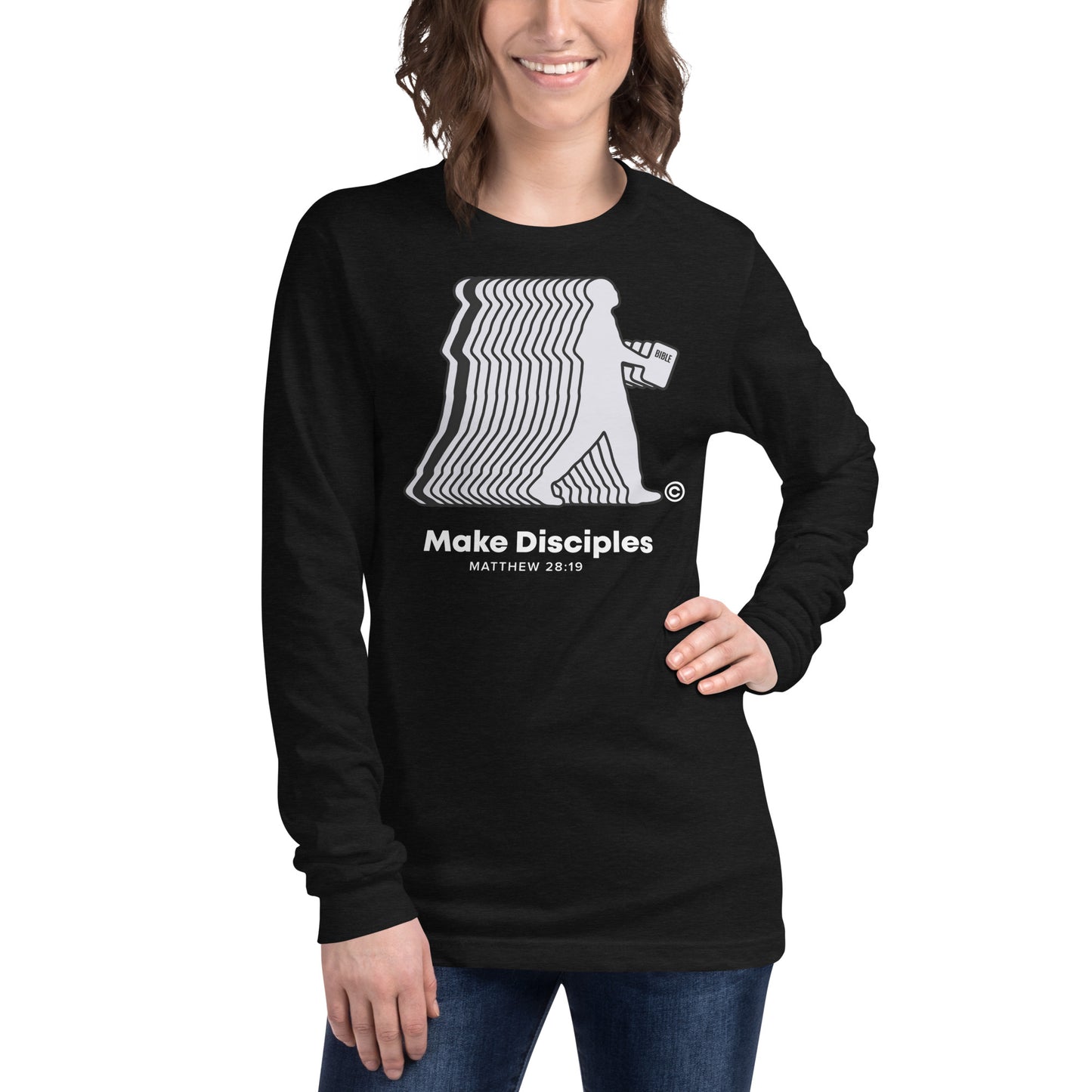 Make Disciples Dark-Colored Women's Long Sleeve Tee