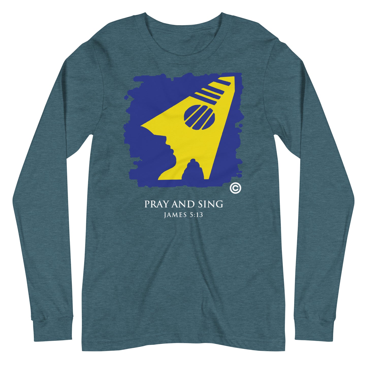 Pray and Sing Dark-Colored Women Long Sleeve Tee