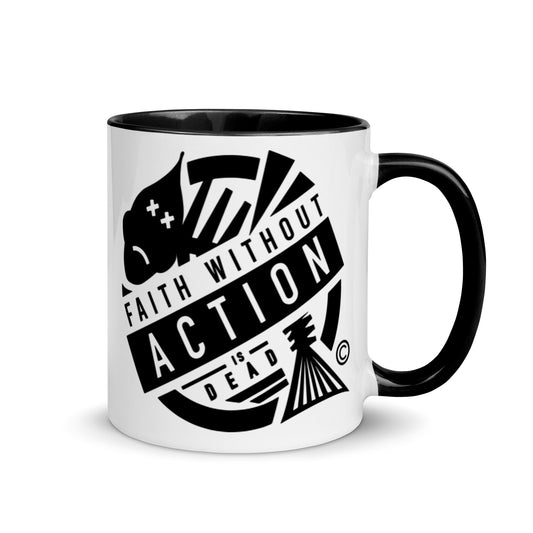 Faith Without Action Mug with Color Inside