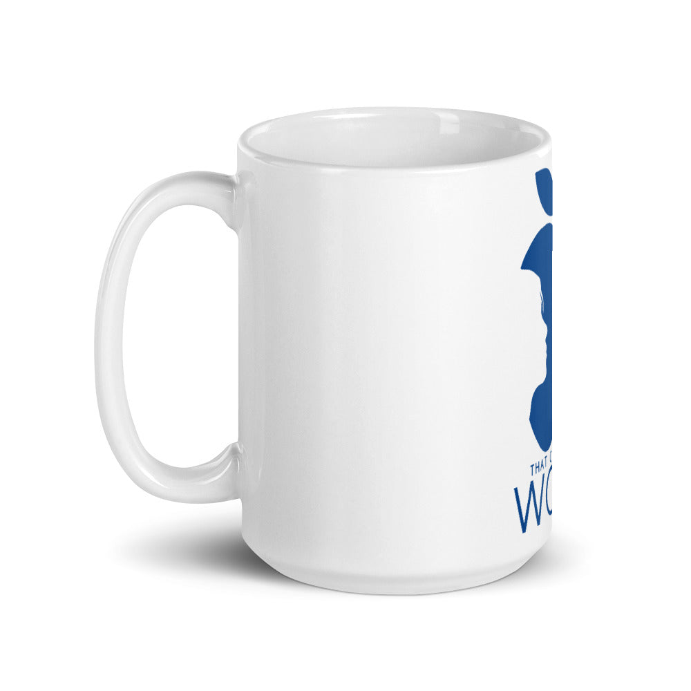 Follow Me (Blue) White Glossy Mug