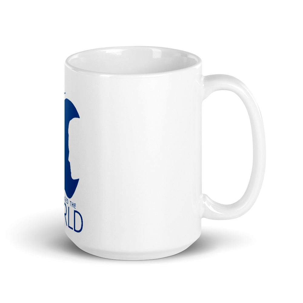 Follow Me (Blue) White Glossy Mug