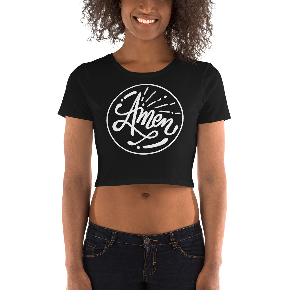 Amen! Dark-Colored Women’s Crop Tee