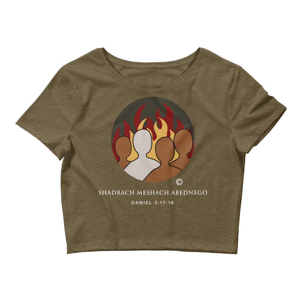 Daniel 3:17-18 Dark-Colored Women’s Crop Tee