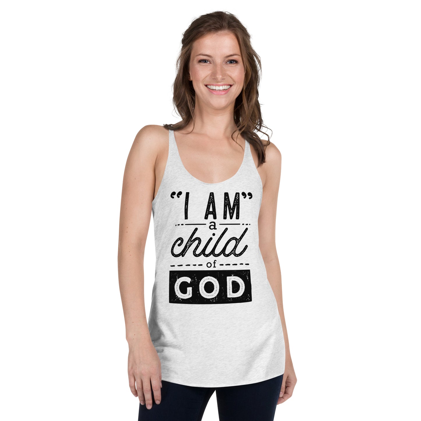 I Am a Child of God Women's Racerback Tank