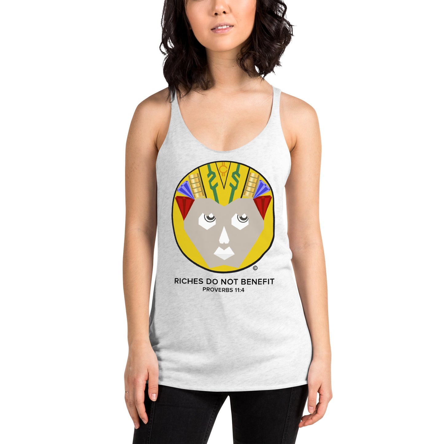 Riches Do Not Benefit Women's Racerback Tank