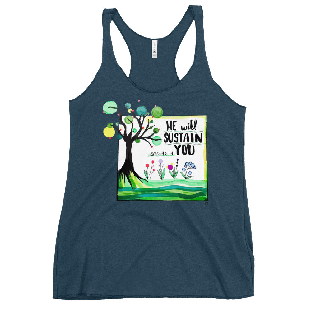 He Will Sustain You Women's Racerback Tank