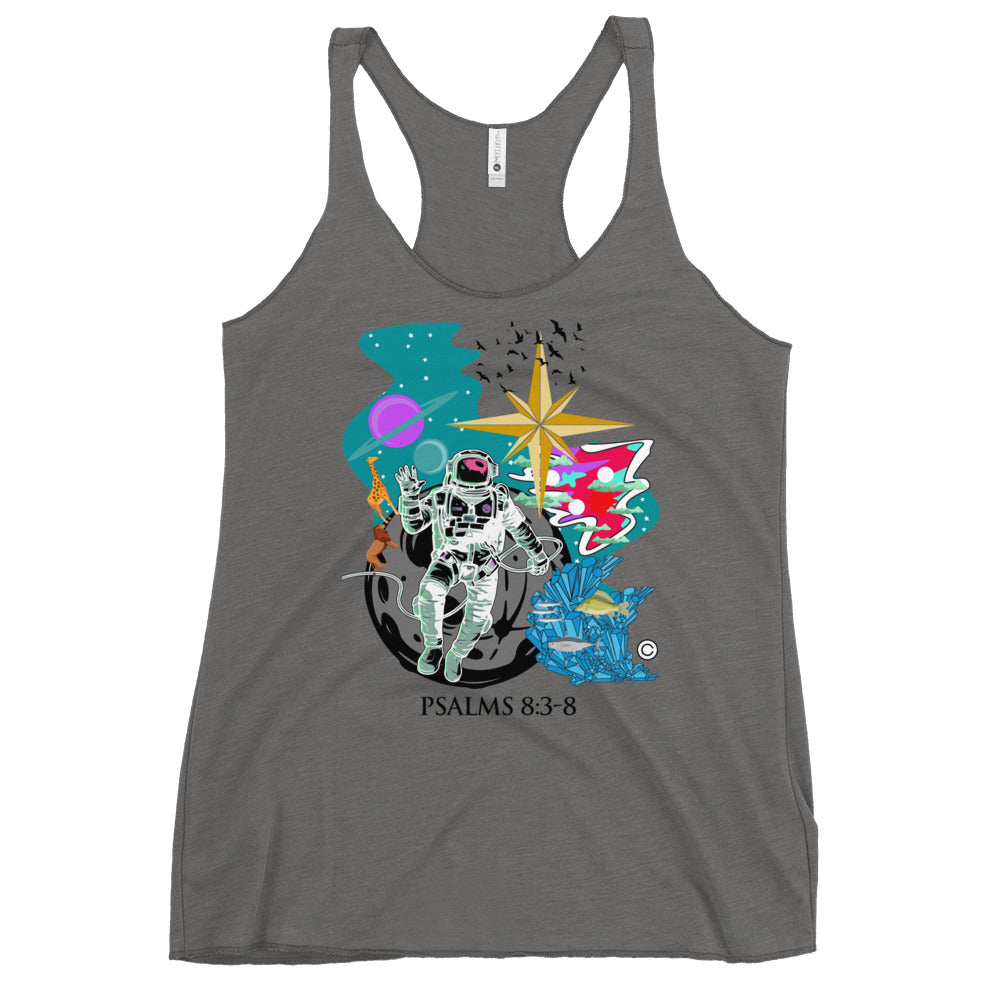 Psalm 8:3-8 Women's Racerback Tank
