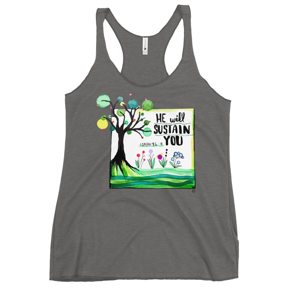 He Will Sustain You Women's Racerback Tank