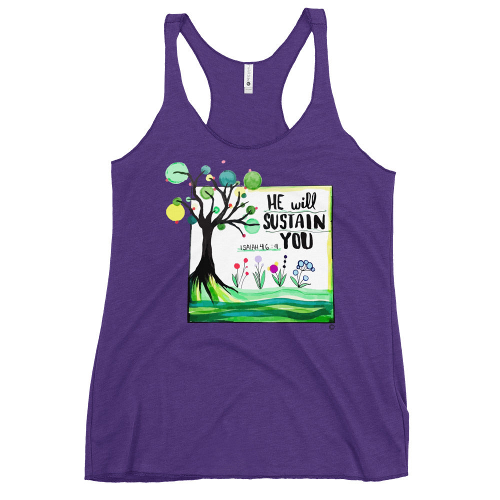 He Will Sustain You Women's Racerback Tank