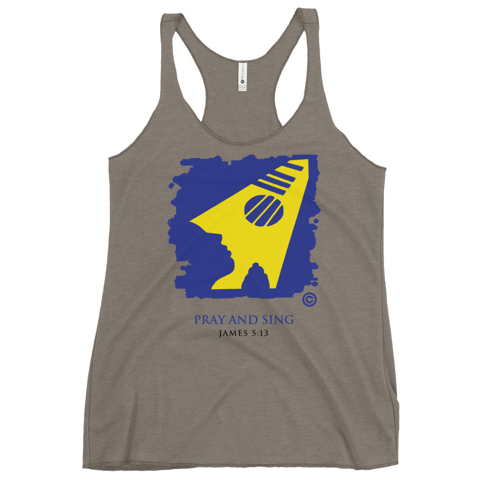 Pray and Sing Dark-Colored Women's Racerback Tank
