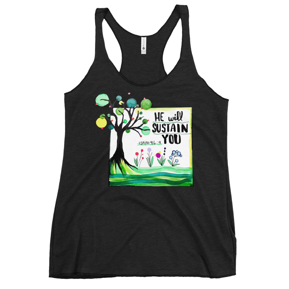 He Will Sustain You Women's Racerback Tank
