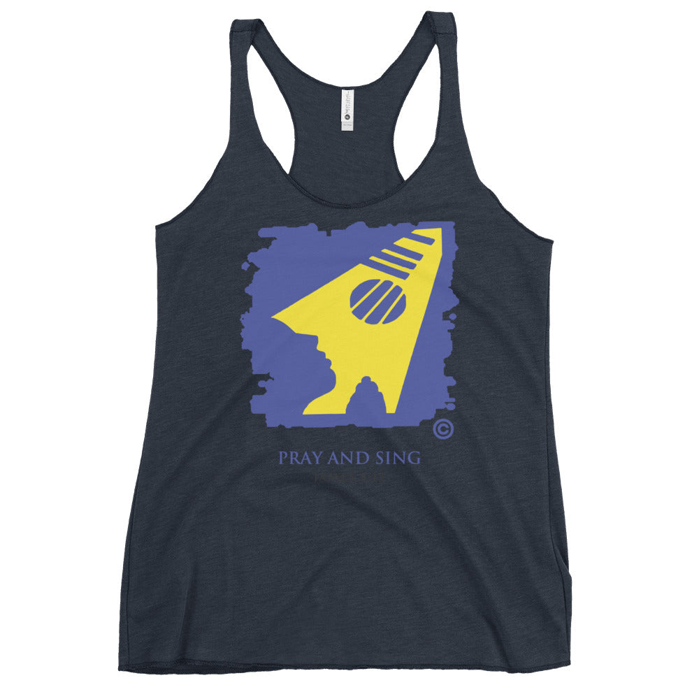 Pray and Sing Dark-Colored Women's Racerback Tank